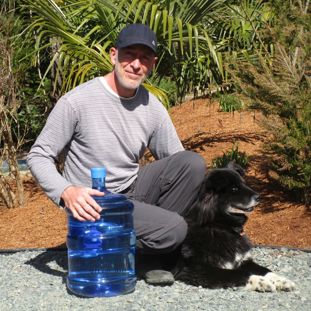 Steve with his dog Olive and Denman Water